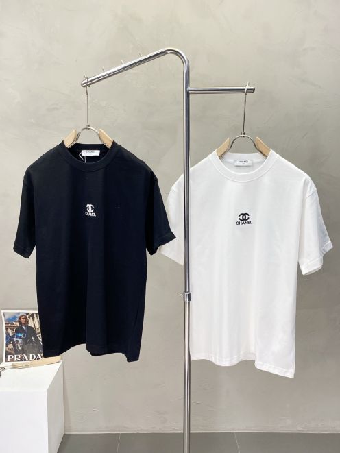 chanel ヴィンテージ t シャツ偽物 ゆったり トップス 純綿 カジュアル メンズ 2色可選