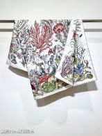 ディオールスカーフ 使い方コピー 両面兼用 シンプル 優雅 花柄 シルク 保温 ホワイト 