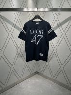 春夏新作 メンズ ディオールtシャツコピートップス プリント 純綿 男女兼用 ブラック