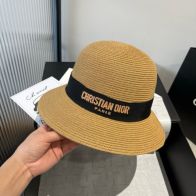 ディオール帽子スーパーコピー 優雅 ファッション キャップ 日焼け止め 草編み ブラウン