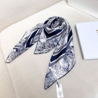 ディオールスカーフ店舗スーパーコピー 芸術感 シンプル 優雅 花柄 シルク 両面兼用 グレー