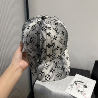 ルイヴィトンキャップ偽物 デニム ロゴプリント 幅57cm 日焼け止め ファッション グレー