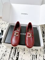 シャネル モカシンローファー偽物 ファッション 通勤 ビジネス 柔らかい シューズ レッド