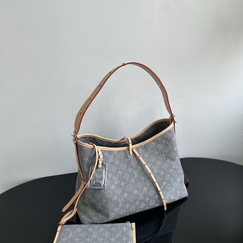 LV ヴィトン バッグ 黒コピー レザー 優雅レディ 柔軟 ハンドバッグ グレー