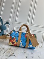 LV ルイヴィトンバッグ 買取スーパーコピー ハンドバッグ 本革  斜め掛け カラフル 芸術 ブルー