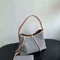 LV ヴィトン バッグ 黒コピー レザー 優雅レディ 柔軟 ハンドバッグ グレー