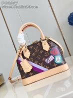 LV最新作品 ルイヴィトンバッグ アルマコピー ハンドバッグ 本革 レザー 花柄 ブラウン