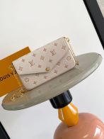 ヴィトン バッグ 値段順スーパーコピー M15968 レザー 本革 チェーンバッグ 斜め掛け 杏色