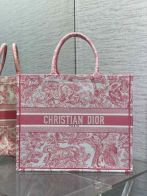 大得価のdior ショルダー バッグ激安通販 トート ハンドバッグ 本革 レザー プリント シンプル レッド