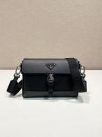 超激得価格 アウトレット プラダバッグ偽物 ミニ 斜め掛けバッグ 牛革 レザー 柔軟 2VD044 ブラック