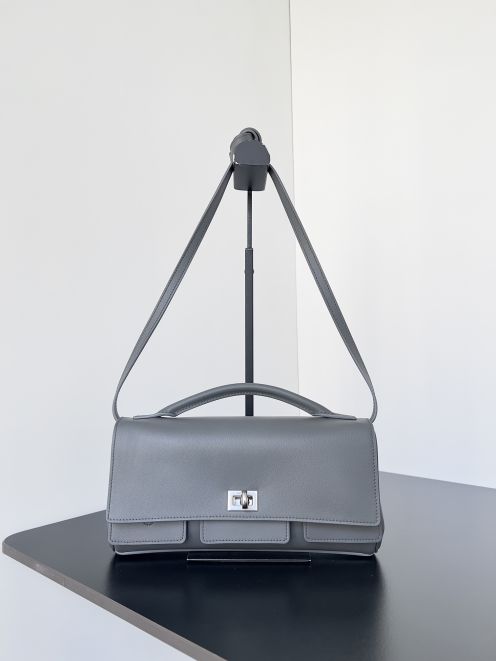 balenciaga ショルダー バッグコピー 斜め掛けバッグ 本革 レザー ハンドバッグ  優雅レディ グレー
