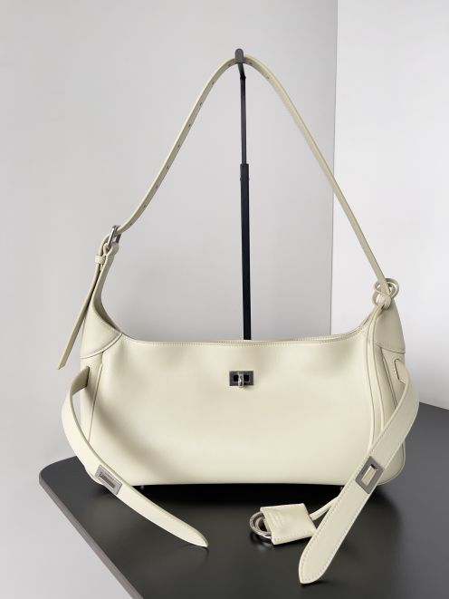 balenciaga カバンコピー 牛革 レザー 斜め掛けバッグ 柔軟 ハンドバッグ ホワイト