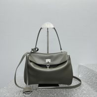 新作品 balenciaga バッグ激安通販 本革 レザー ハンドバッグ 大容量 92866 グレー