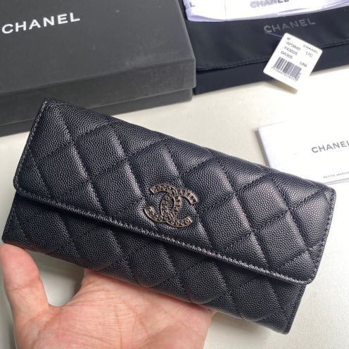 最新商品 chanel 長 財布コピー 牛革 カート収納 長い 実用 シンプル ブラック