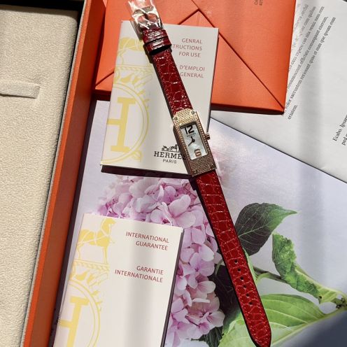 特別 エルメス時計 アップルウォッチ激安通販 ファッション感 ウォッチ 本革 腕時計 レッド