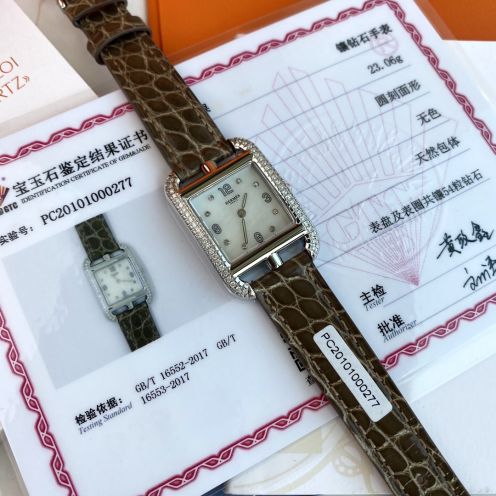 魅力的なエルメス時計 アルソースーパーコピー 優雅レディ ウォッチ 本革 腕時計 ブラウン