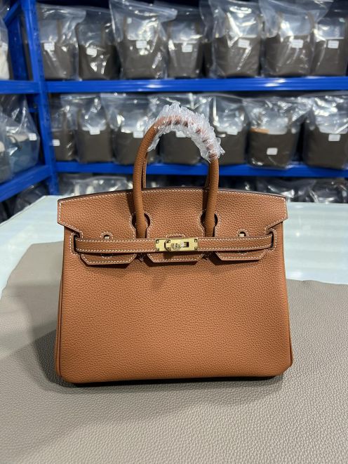 エルメスバッグ 買い方コピー 牛革 レザー 優雅 ハンドバッグ ゴールドバックル ブラウン