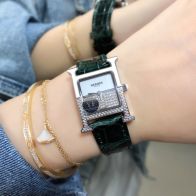 エルメス時計 動かないコピー 牛革 H形ケース 人気品 ウォッチ 腕時計 グリーン