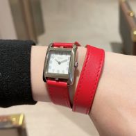 エルメス時計コピー 腕時計 ウォッチ 本革 レザーバンド HEURE H 防水 優雅レディ レッド