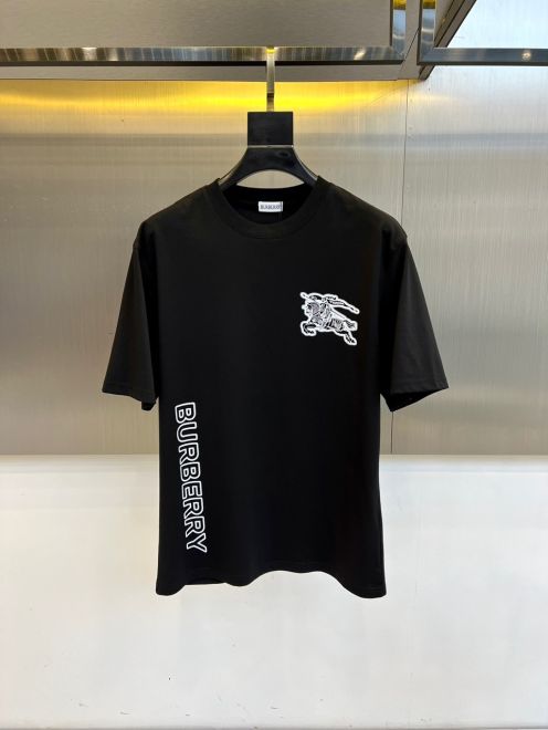 大得価のt シャツ burberry偽物 シンプル 短袖 トップス 純綿 ゆったり ブラック
