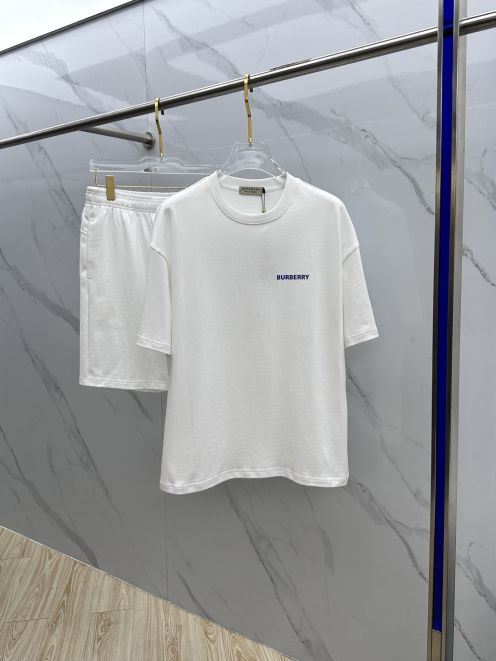 burberry ブラック レーベル t シャツ激安通販 運動セット トップス 純綿 ショットパンツ 男女兼用 ホワイト
