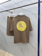burberry t シャツ 新作偽物 運動セット トップス 純綿 ショットパンツ 男女兼用 ベージュ色