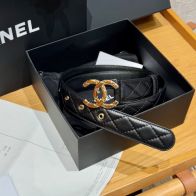 お洒落 シャネルベルト レディース激安通販 レザー 本革 女性 幅3.0cｍ シンプル ブラック