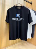 メンズ バーバリー t シャツ偽物 ゆったり 吸汗 トップス 短袖 純綿 プリント ブラック