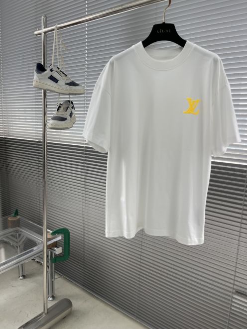 夏新作 ルイヴィトンtシャツ メンズコピー 純綿 トップス ロゴプリント 半袖 ホワイト