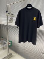 夏新作 ルイヴィトンtシャツヤフオク偽物 純綿 トップス ロゴプリント 半袖 ブラック