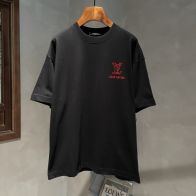 びっくりした価格 ヴィトンのtシャツコピー 純綿 トップス プリント 短袖 男女兼用 ブラック