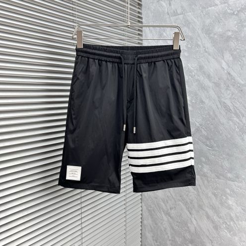 TB トムブラウンパンツ偽物 純綿 ショットパンツ ゆったり ランニング ブラック