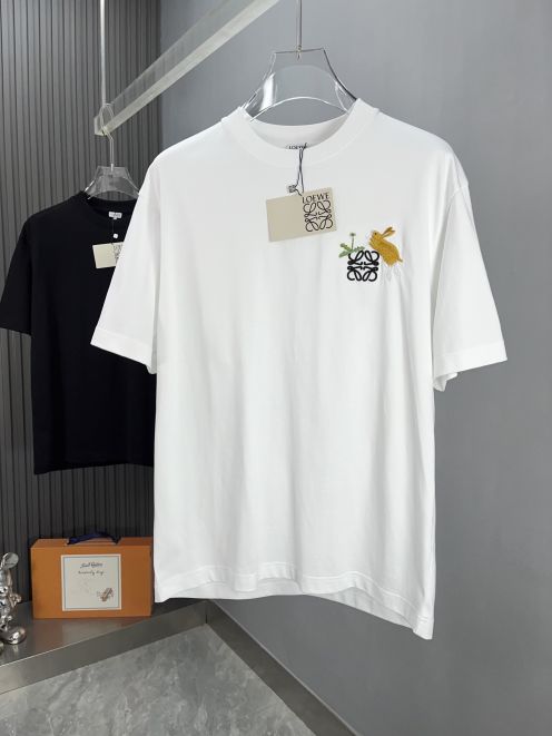 超激得の新品 ロエベ tシャツ セールコピー 純綿 プリント トップス 柔軟 シンプル ホワイト