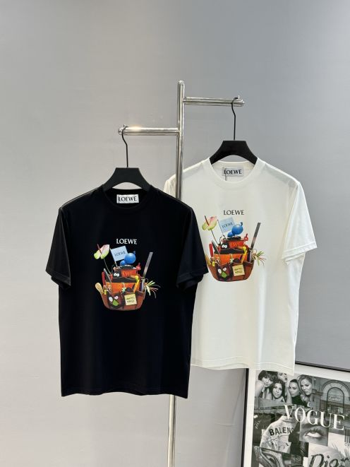 ロエベ tシャツ ウィメンズスーパーコピー 綿 プリント 通気性いい トップス 柔軟 