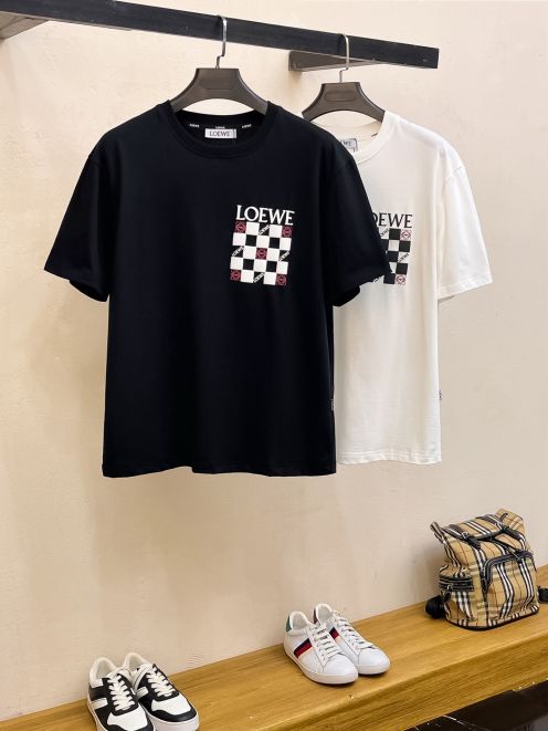 ロエベ tシャツ 新作偽物 100%綿 通気性いい トップス 短袖 柔らかい