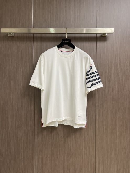 TB トムブラウンインスタスーパーコピー 100％綿 シンプル 柔軟 短袖 tシャツ ホワイト