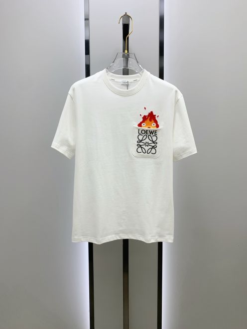 超低価格 ロエベtシャツ レディース偽物 ゆったり 純綿 トップス 半袖 プリント ホワイト