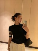 トムブラウンtシャツスーパーコピー 100％綿 トップス 半袖 ニット シンプル ブルー