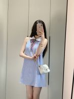 TB トムブラウンワンピースコピー 無袖スカート ショットスカート 高級感 ブルー