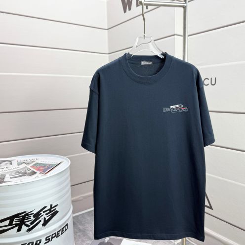 華やかな雰囲気 バレンシアガ アウトレット tシャツ偽物 トップス 純綿 ゆったり 男女兼用 ブルー