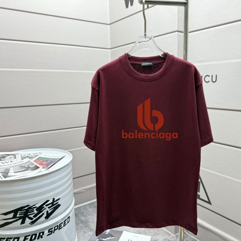 人気品 バレンシアガtシャツ メルカリ偽物 プリント 男女兼用 純綿 トップス 短袖 レッド