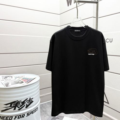 バレンシアガtシャツ コーデコピー トップス 純綿 高品質 ゆったり 男女兼用 ブラック