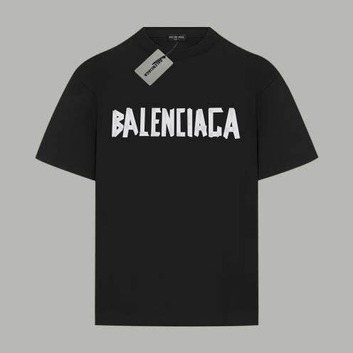 大人気 レディース バレンシアガtシャツコピー トップス 純綿 柔らかい プリント 半袖 ブラック
