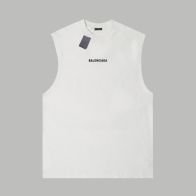 激安 バレンシアガtシャツメルカリ偽物 トップス 純綿 無袖 シンプル ホワイト