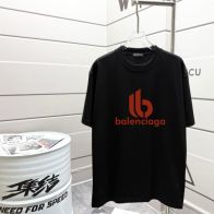 バレンシアガtシャツ コーデコピー プリント 男女兼用 ゆったり 純綿 トップス 短袖 ブラック