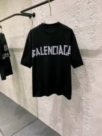 バレンシアガ 夏偽物 高品質 プリント 純綿 トップス ゆったり ブラック