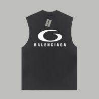 お買い得品 バレンシアガtシャツcrew偽物 トップス 純綿 無袖 触り心地が良い グレー