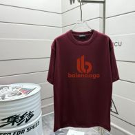 人気品 バレンシアガtシャツ メルカリ偽物 プリント 男女兼用 純綿 トップス 短袖 レッド