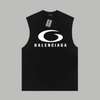 お買い得品 バレンシアガtシャツコーデスーパーコピー トップス 純綿 無袖 触り心地が良い ブラック