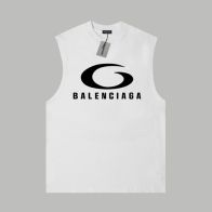 お買い得品 バレンシアガtシャツ 偽物 見分け方 トップス 純綿 無袖 触り心地が良い ホワイト